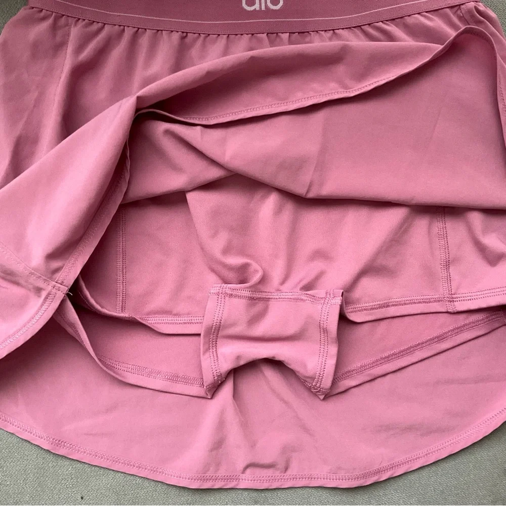 Alo Yoga Match Point Tennis Skirt Pink Wild Rose S